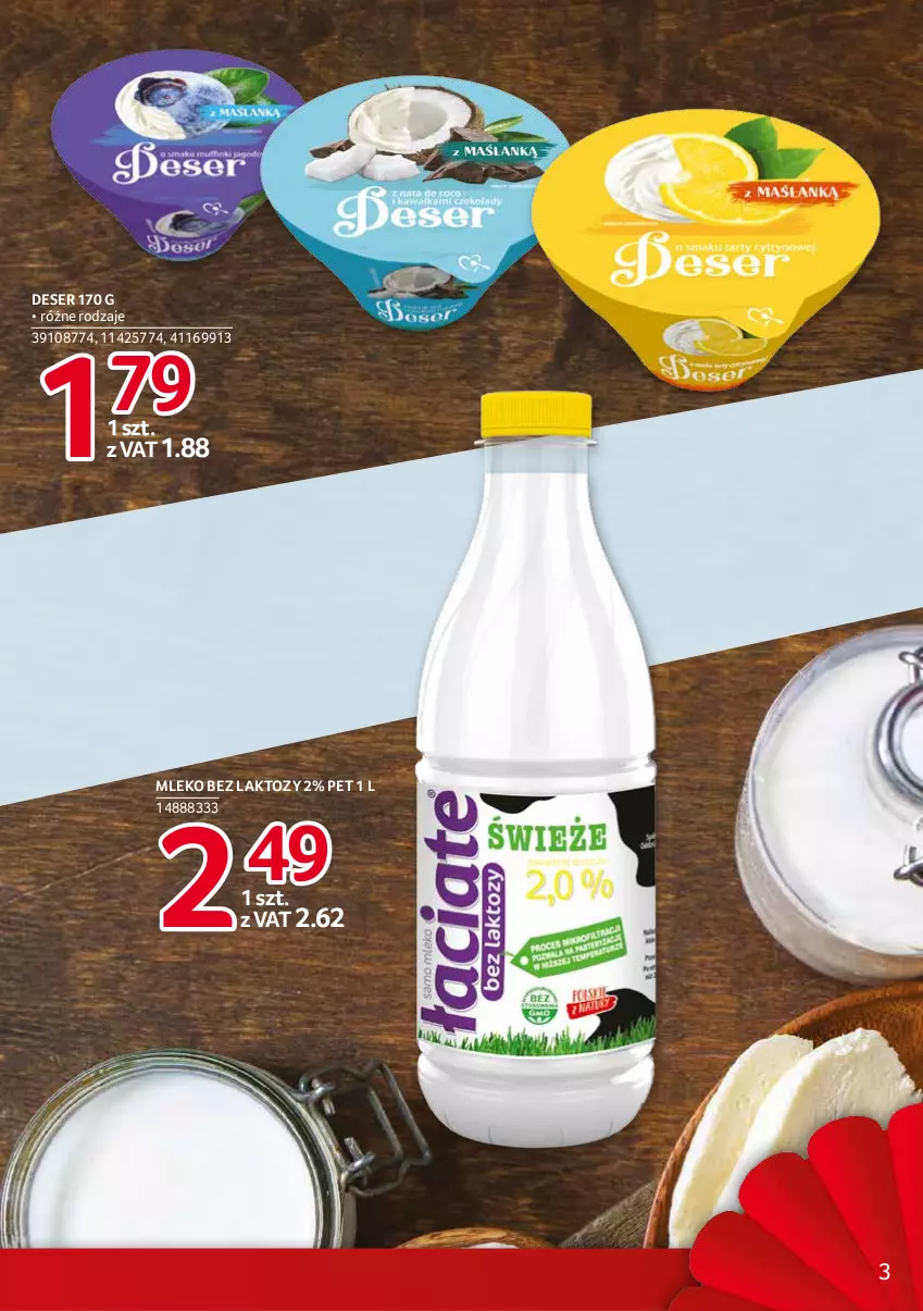 Gazetka promocyjna Selgros - Debiuty w Selgros - ważna 16.09 do 29.09.2021 - strona 3 - produkty: Deser, Mleko, Mleko bez laktozy, Ser