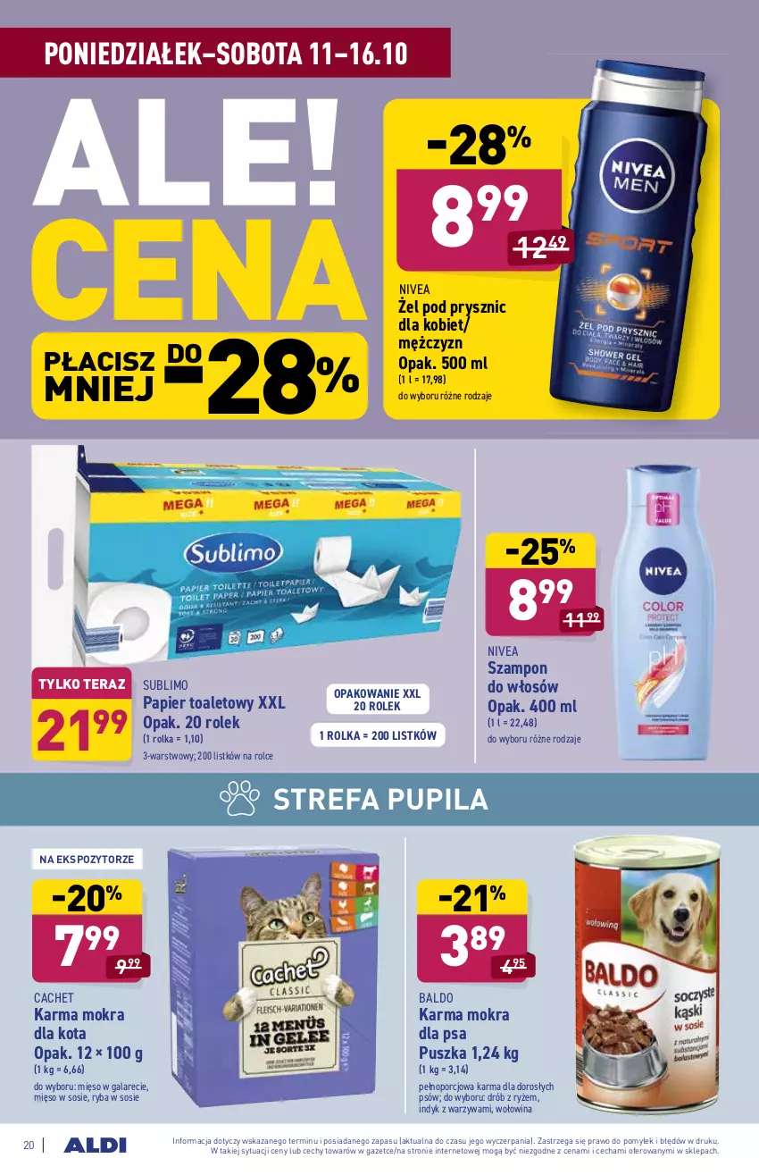 Gazetka promocyjna Aldi - Katalog spożywczy - ważna 11.10 do 16.10.2021 - strona 20 - produkty: Drób, Fa, Gala, Mięso, Mięso w galarecie, Mięso w sosie, Nivea, Papier, Papier toaletowy, Por, Ryba, Ryż, Sos, Szampon, Tera, Warzywa, Wołowina