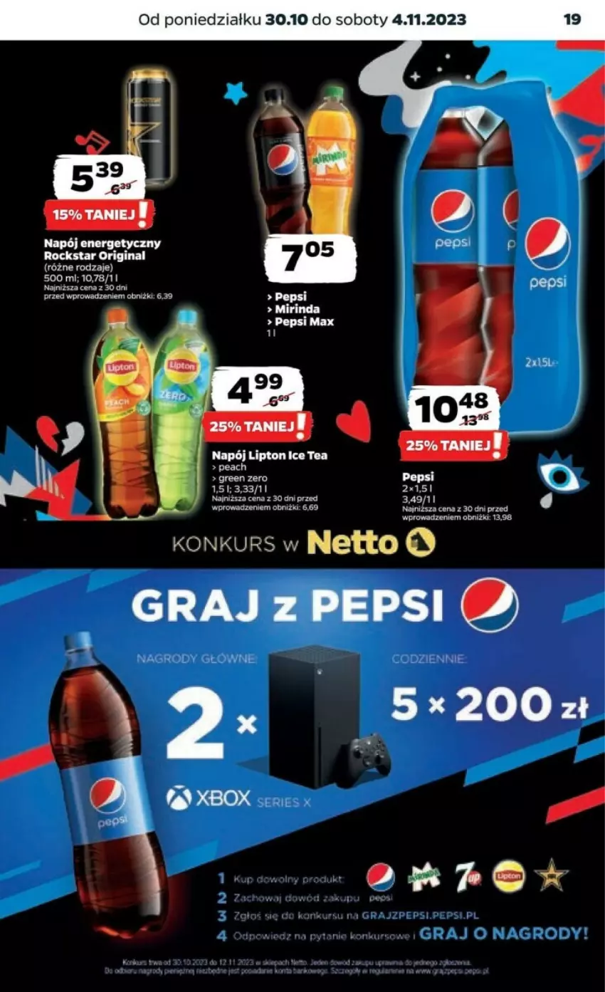 Gazetka promocyjna Netto - ważna 30.10 do 04.11.2023 - strona 11 - produkty: Fa, Gin, Gra, Mirinda, Napój, Napój energetyczny, Pepsi