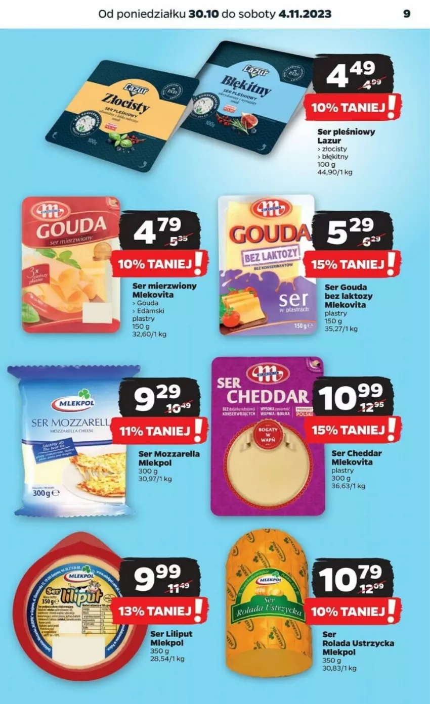 Gazetka promocyjna Netto - ważna 30.10 do 04.11.2023 - strona 27 - produkty: Cheddar, Gouda, Lazur, Mleko, Mozzarella, Rolada, Rolada Ustrzycka, Ser, Ser pleśniowy