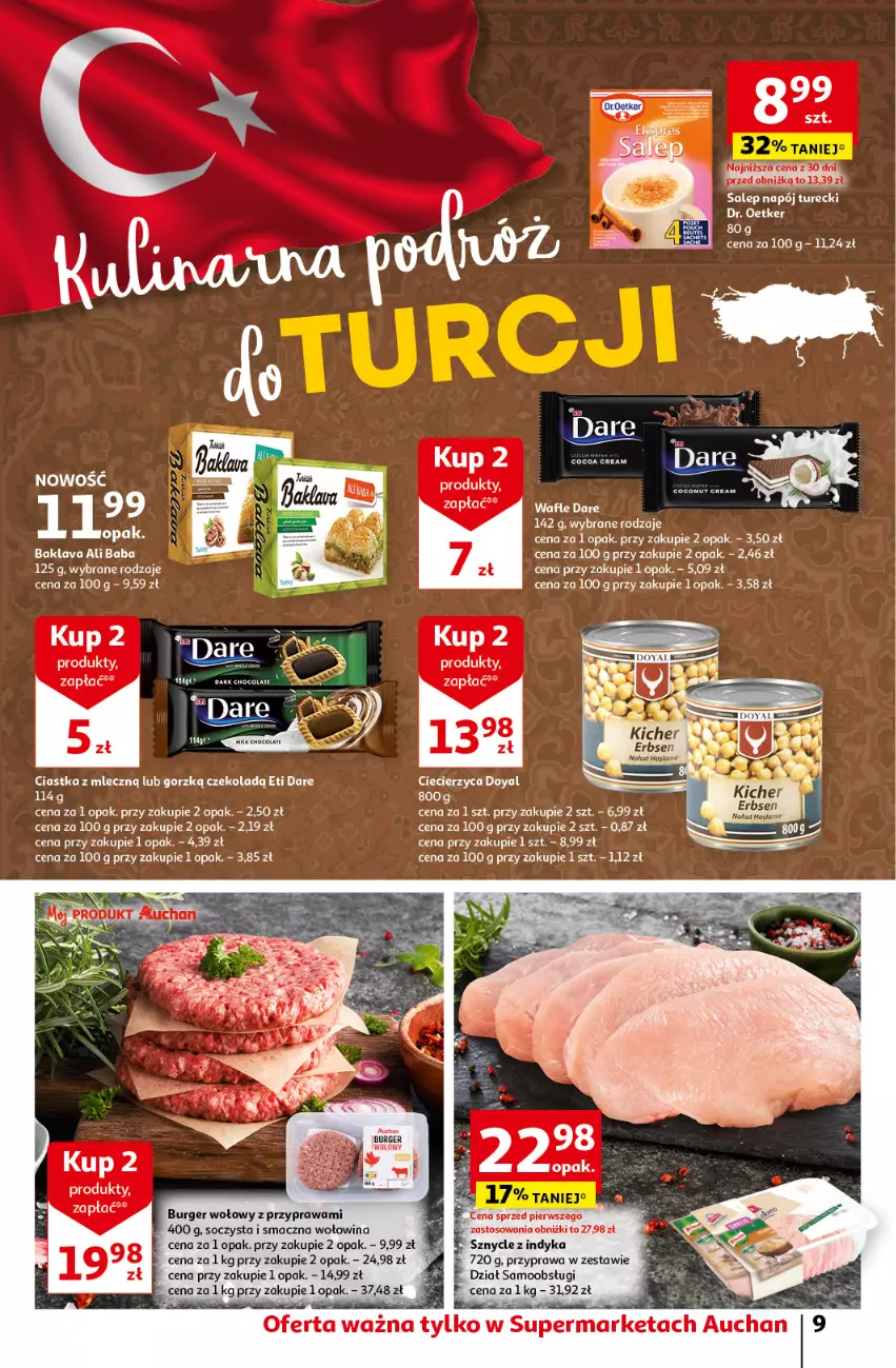 Gazetka promocyjna Auchan - Gazetka Oferty tygodnia Supermarket Auchan - ważna 23.05 do 29.05.2024 - strona 9 - produkty: Burger, Ciastka, LG, Napój, Wafle, Wołowina