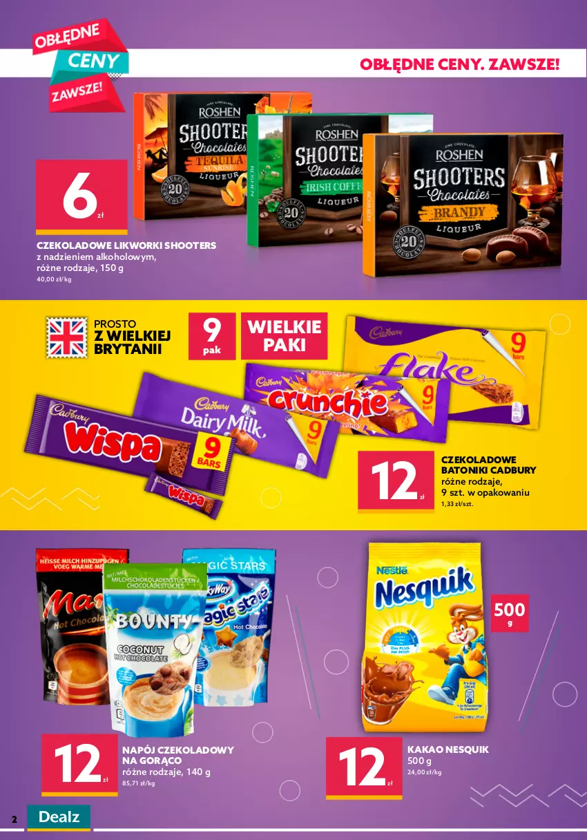 Gazetka promocyjna Dealz - Setki super okazji na 100. sklepów! - sprawdź ofertę! - ważna 27.09 do 22.10.2021 - strona 2 - produkty: Baton, Czekolada, HiPP, Kakao, Kinder, LG, Napój, Nesquik, Tonik