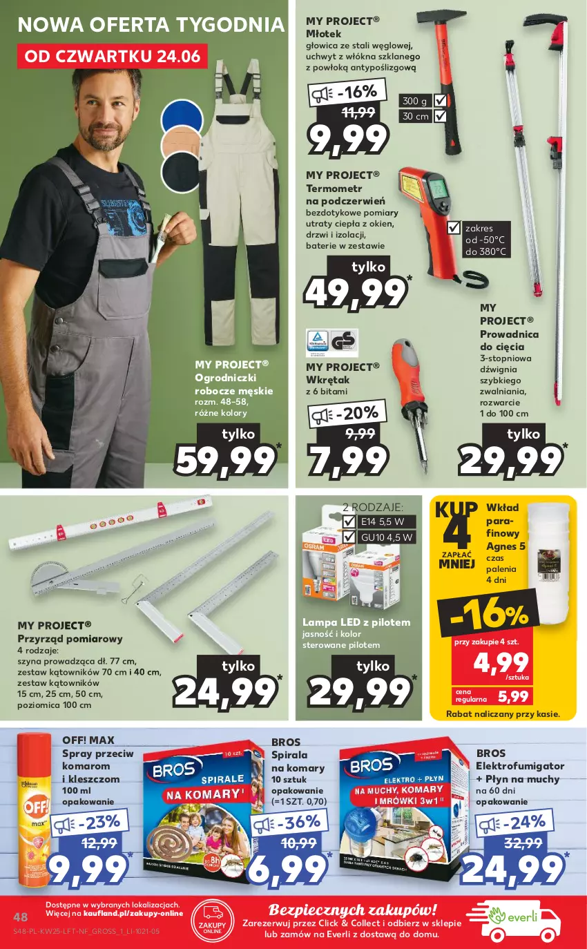 Gazetka promocyjna Kaufland - OFERTA TYGODNIA - ważna 24.06 do 30.06.2021 - strona 48 - produkty: Drzwi, Dźwig, Lampa, Lampa LED, Młot, Młotek, Piec, Poziomica, Szyna, Termometr, Top, Wkręt