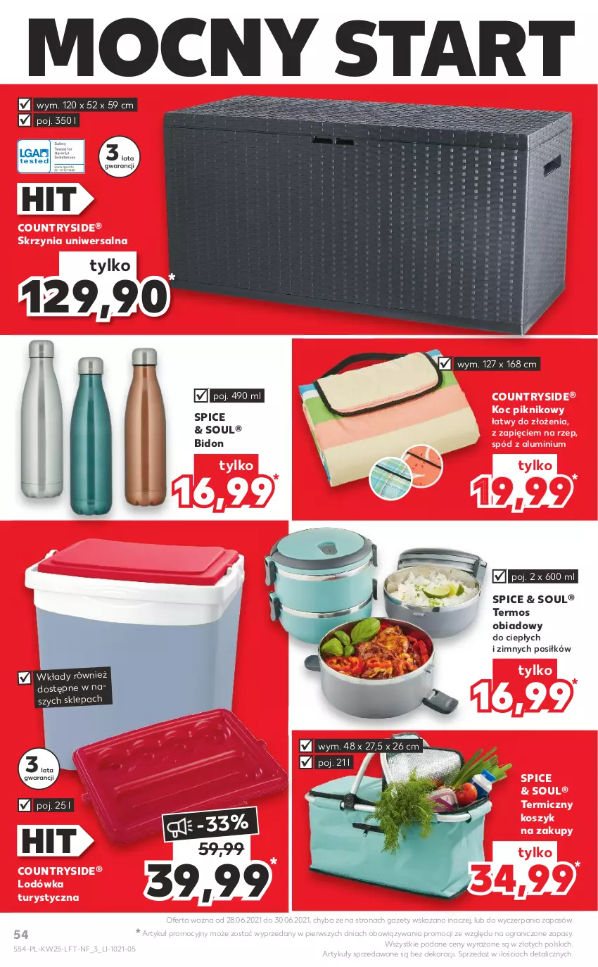 Gazetka promocyjna Kaufland - OFERTA TYGODNIA - ważna 24.06 do 30.06.2021 - strona 54 - produkty: Gra, Koc, Kosz, Lodówka, Termos