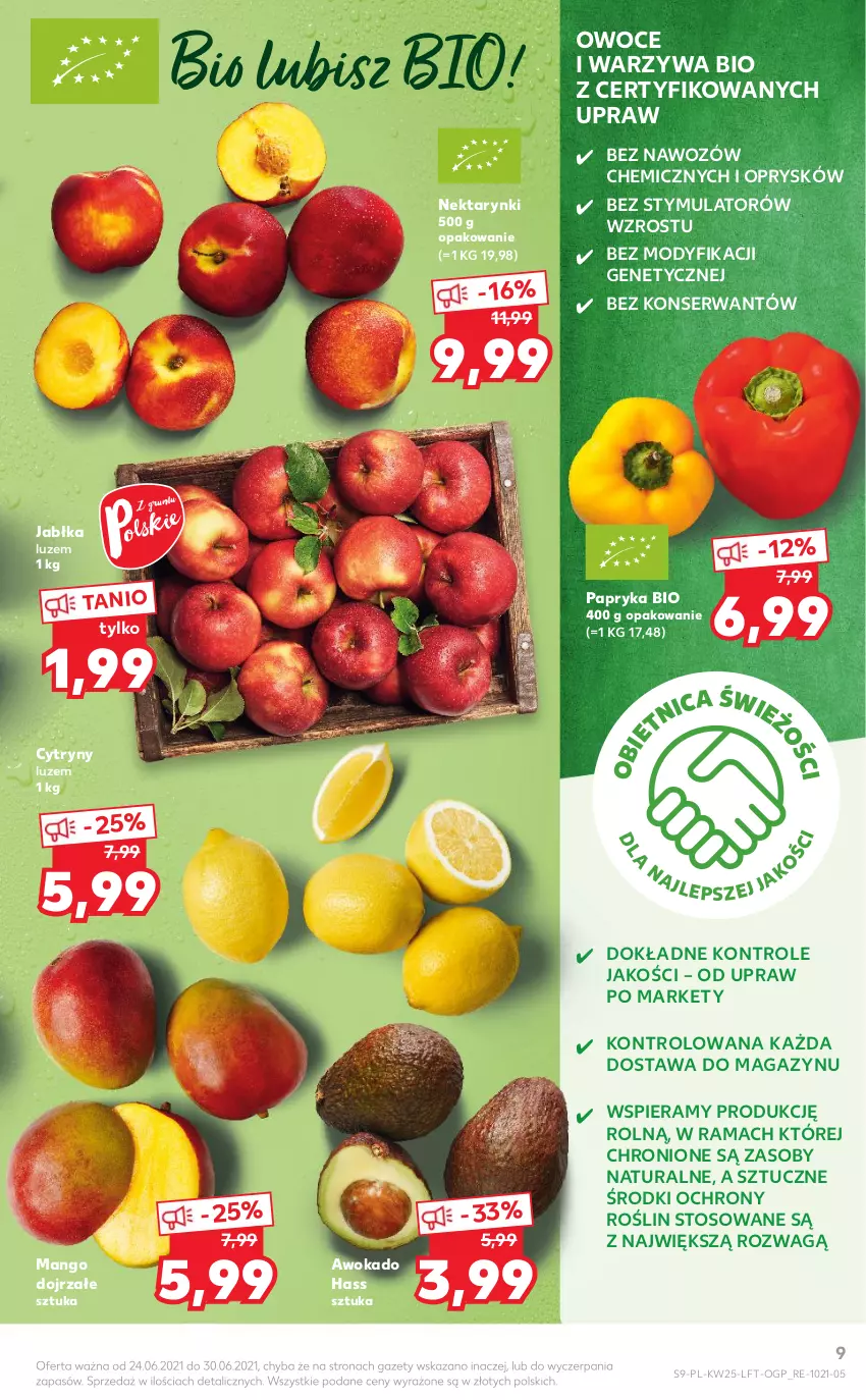 Gazetka promocyjna Kaufland - OFERTA TYGODNIA - ważna 24.06 do 30.06.2021 - strona 9 - produkty: Cytryny, Jabłka, Mango, Nektar, Owoce, Papryka, Rama, Ser, Warzywa