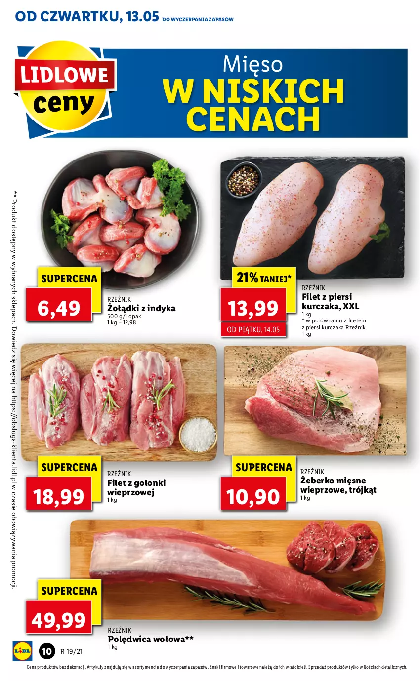 Gazetka promocyjna Lidl - GAZETKA - ważna 13.05 do 15.05.2021 - strona 10 - produkty: Filet z piersi kurczaka, Kurczak, Mięso, Polędwica, Polędwica wołowa, Por