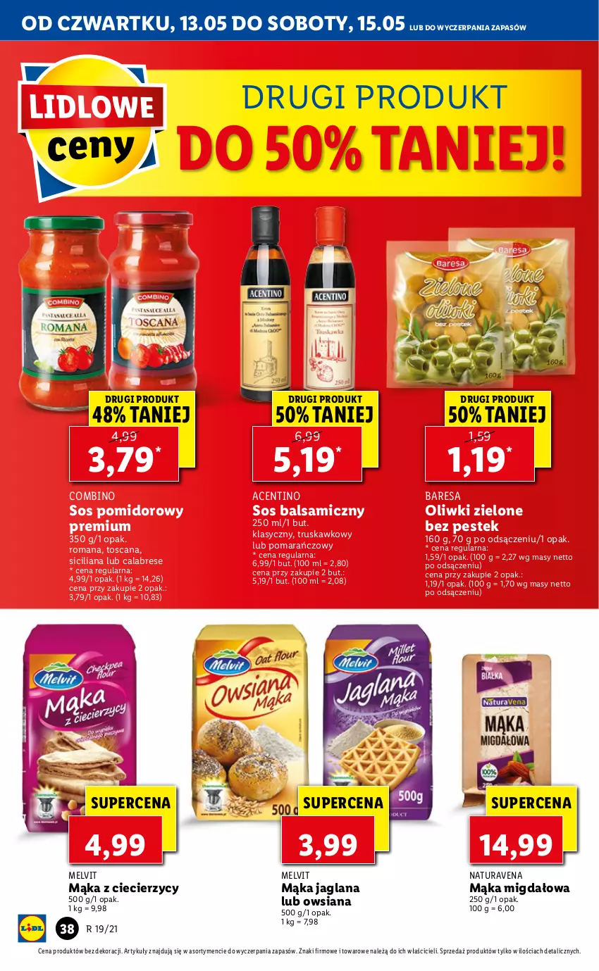 Gazetka promocyjna Lidl - GAZETKA - ważna 13.05 do 15.05.2021 - strona 38 - produkty: LANA, Mąka, Melvit, Oliwki, Oliwki zielone, Sos, Sos pomidorowy, Stek