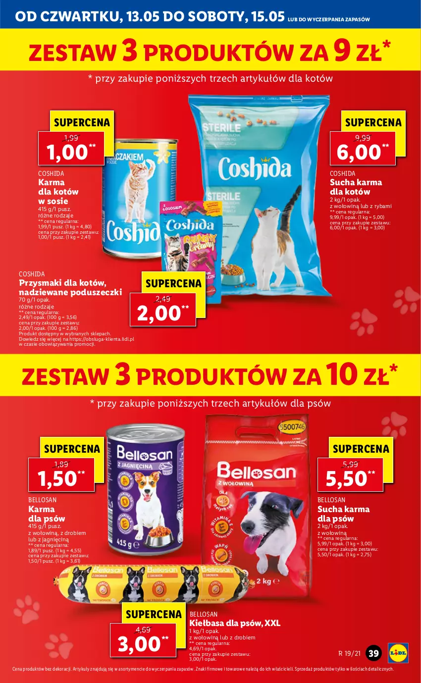 Gazetka promocyjna Lidl - GAZETKA - ważna 13.05 do 15.05.2021 - strona 39 - produkty: Bell, Kiełbasa, Przysmaki, Ryba, Sos, Sucha karma