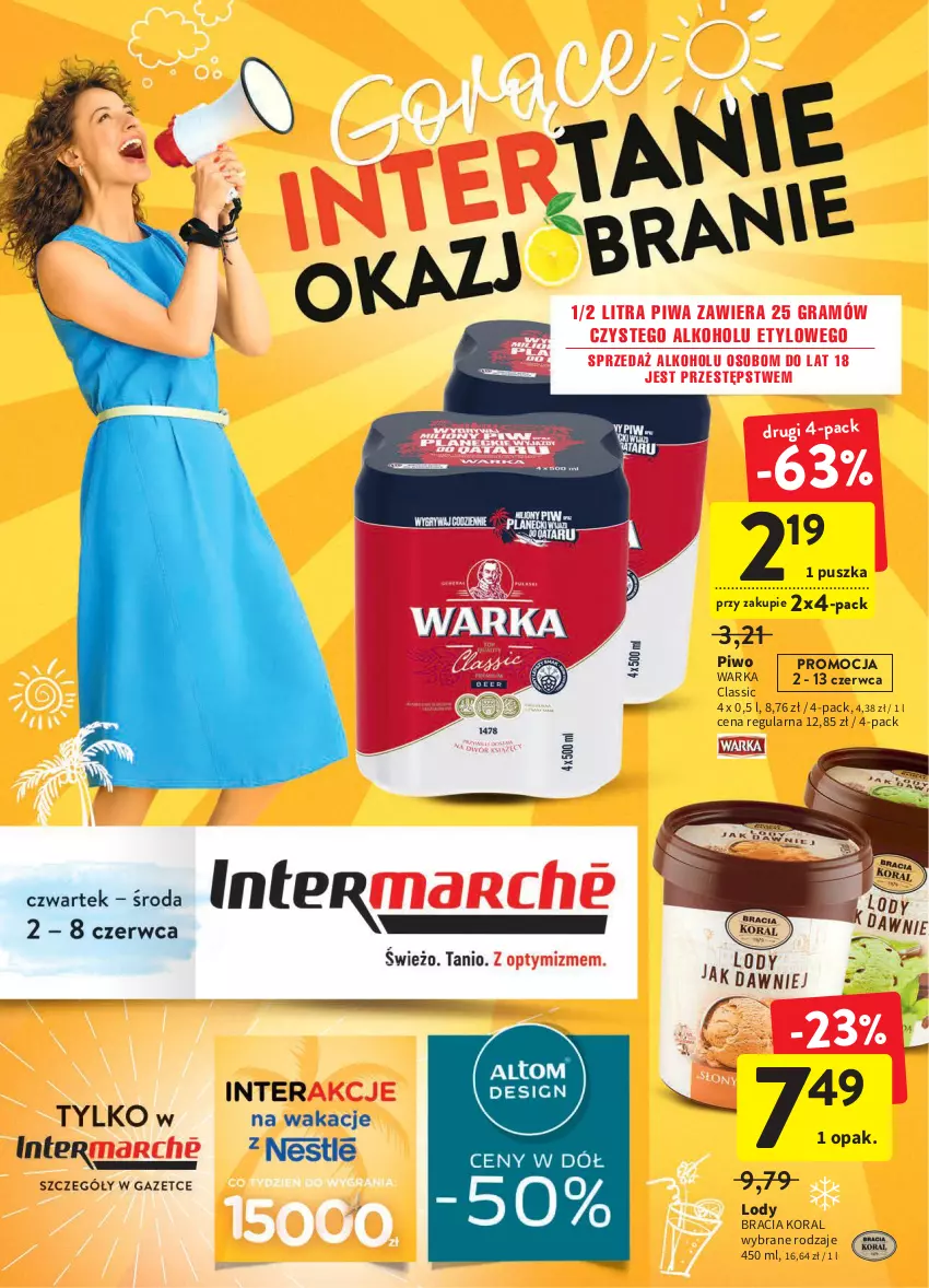 Gazetka promocyjna Intermarche - Dzień Dziecka - ważna 02.06 do 08.06.2022 - strona 1 - produkty: Gra, Lody, Piwa, Piwo, Warka