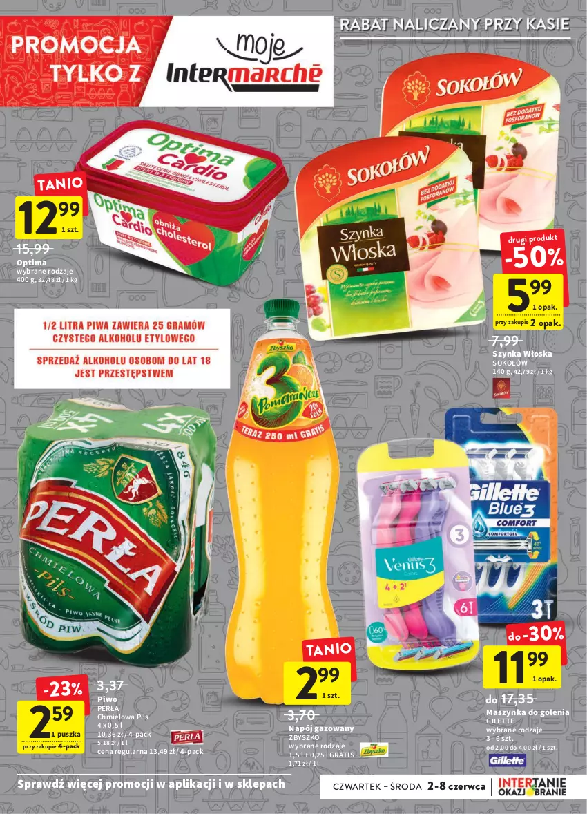 Gazetka promocyjna Intermarche - Dzień Dziecka - ważna 02.06 do 08.06.2022 - strona 13 - produkty: Gra, Maszynka, Maszynka do golenia, Napój, Napój gazowany, Optima, Perła, Piwo, Sok, Sokołów, Szynka