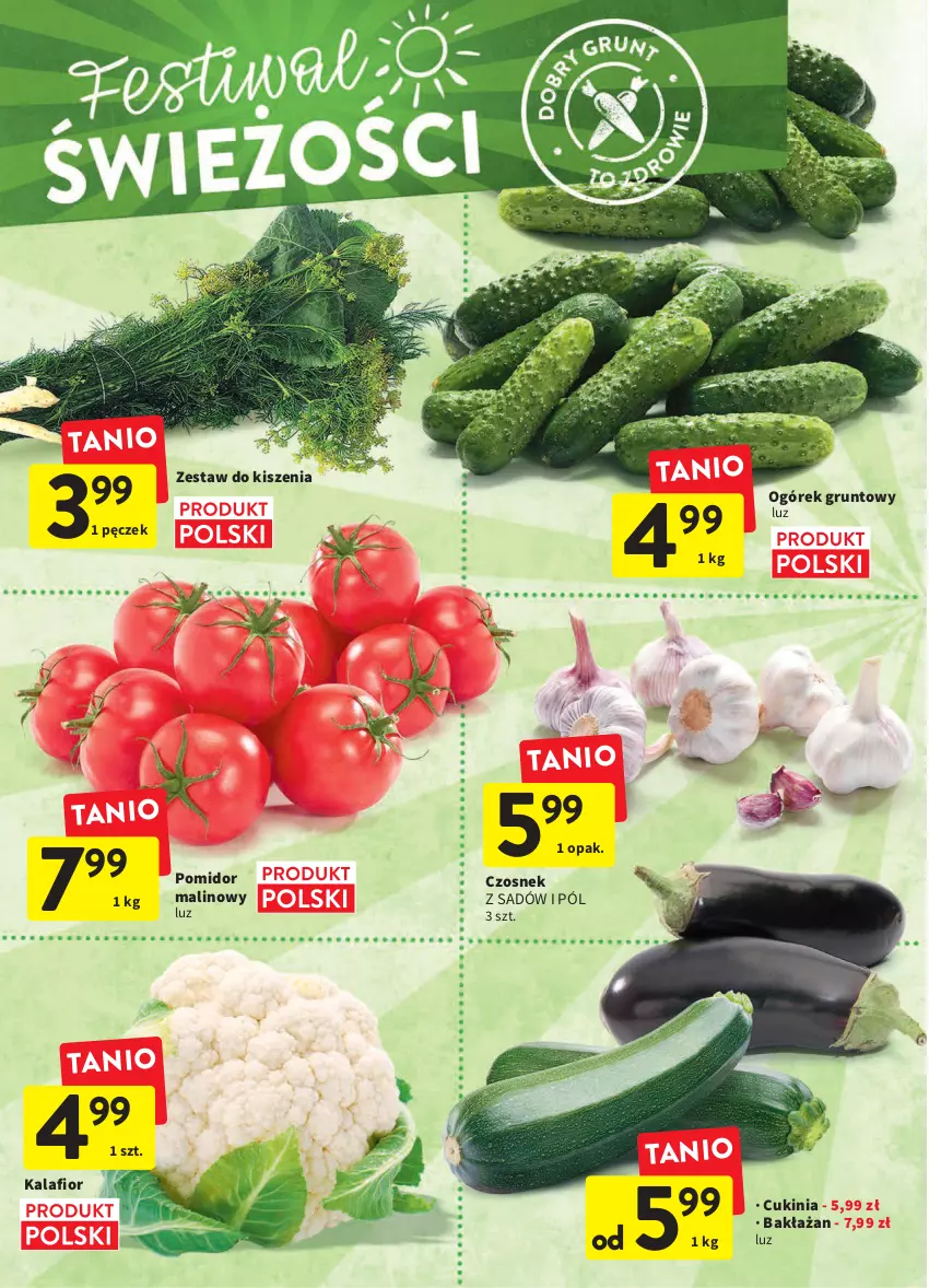 Gazetka promocyjna Intermarche - Dzień Dziecka - ważna 02.06 do 08.06.2022 - strona 20 - produkty: Czosnek, Grunt, Kalafior, Ogórek, Pomidor malinowy