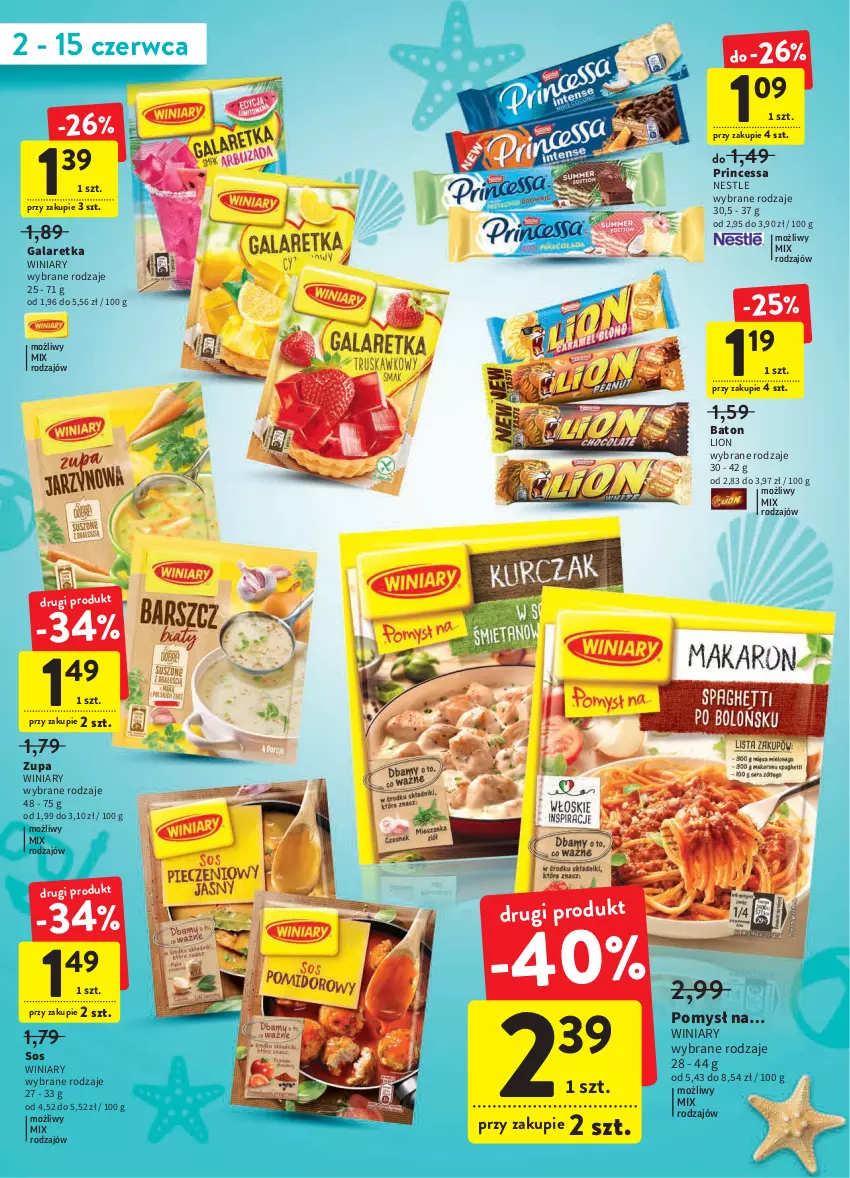 Gazetka promocyjna Intermarche - Dzień Dziecka - ważna 02.06 do 08.06.2022 - strona 9 - produkty: Baton, Gala, Galaretka, Lion, Princessa, Sos, Winiary, Zupa