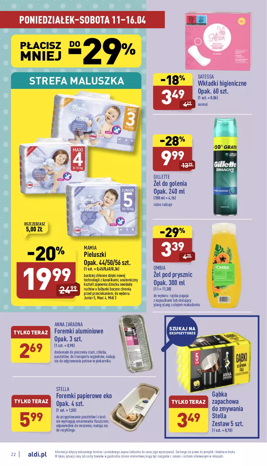 Gazetka promocyjna Aldi - Katalog spożywczy - ważna 11.04 do 16.04.2022 - strona 22 - produkty: Atomic, Chleb, Fa, Foremki, Gillette, Olej, Papaja, Papier, Pasztet, Piec, Piekarnik, Por, Sport, Tera, Tran, Wkładki