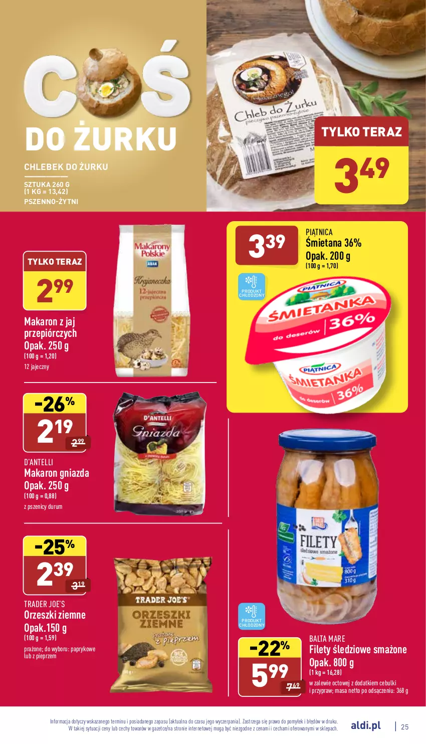 Gazetka promocyjna Aldi - Katalog spożywczy - ważna 11.04 do 16.04.2022 - strona 25 - produkty: Balta Mare, Chleb, Makaron, Orzeszki, Orzeszki ziemne, Piątnica, Pieprz, Rum, Tera