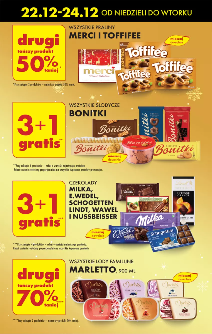 Gazetka promocyjna Biedronka - Od poniedzialku - ważna 23.12 do 28.12.2024 - strona 51 - produkty: Bonitki, E. Wedel, Fa, Lindt, Lody, Merci, Milka, Por, Praliny, Robot, Schogetten, Ser, Toffifee, Wawel