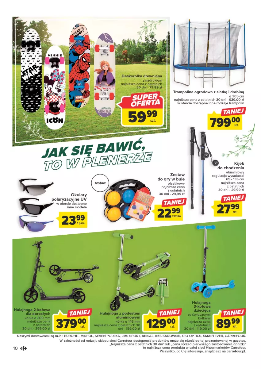 Gazetka promocyjna Carrefour - Gazetka Wygodnie w ogrodzie - ważna 11.04 do 06.05.2023 - strona 10 - produkty: Deskorolka, Dzieci, Gry, Kije, Por, Sok, Sport