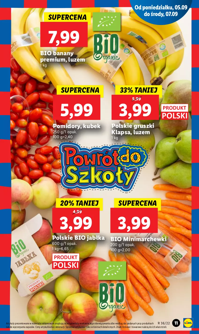 Gazetka promocyjna Lidl - GAZETKA - ważna 05.09 do 07.09.2022 - strona 13 - produkty: Banany, Gruszki, Jabłka, Kubek, Pomidory