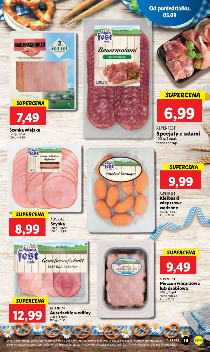 Gazetka promocyjna Lidl - GAZETKA - ważna 05.09 do 07.09.2022 - strona 23 - produkty: Piec, Salami, Szynka