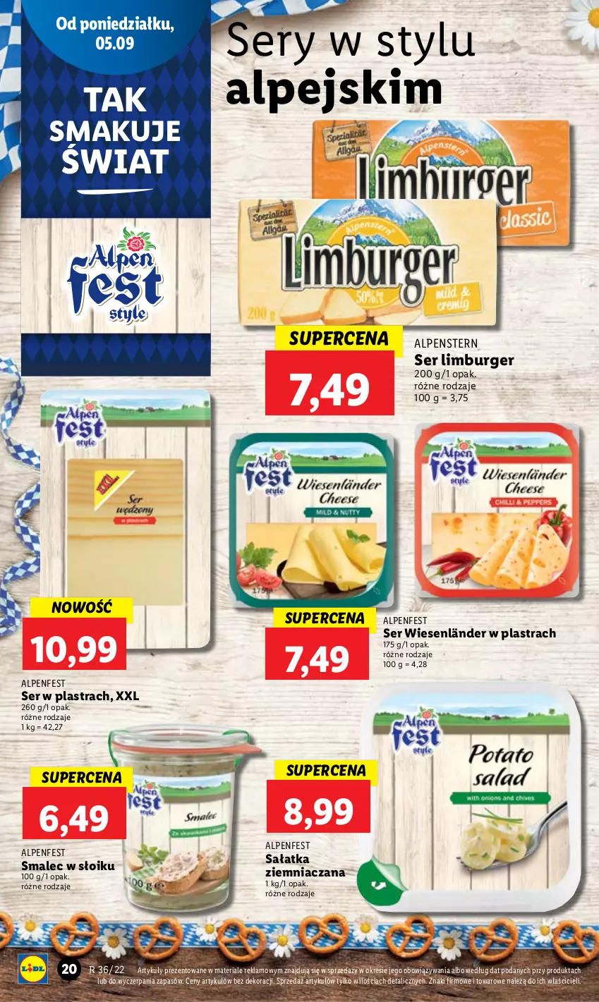 Gazetka promocyjna Lidl - GAZETKA - ważna 05.09 do 07.09.2022 - strona 24 - produkty: Burger, Limburger, Sałat, Sałatka, Ser, Smalec