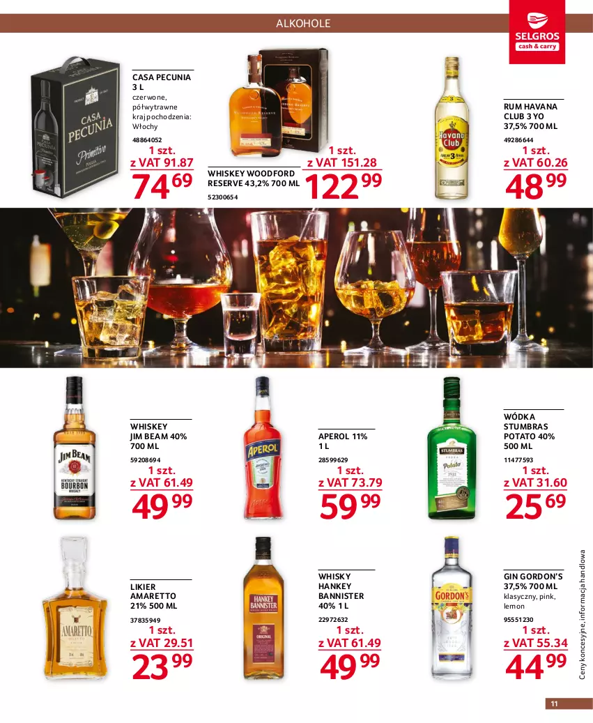 Gazetka promocyjna Selgros - Oferta gastronomiczna - ważna 02.03 do 15.03.2023 - strona 11 - produkty: Alkohole, Aperol, Gin, Jim Beam, Likier, Rum, Ser, Whiskey, Whisky, Wódka