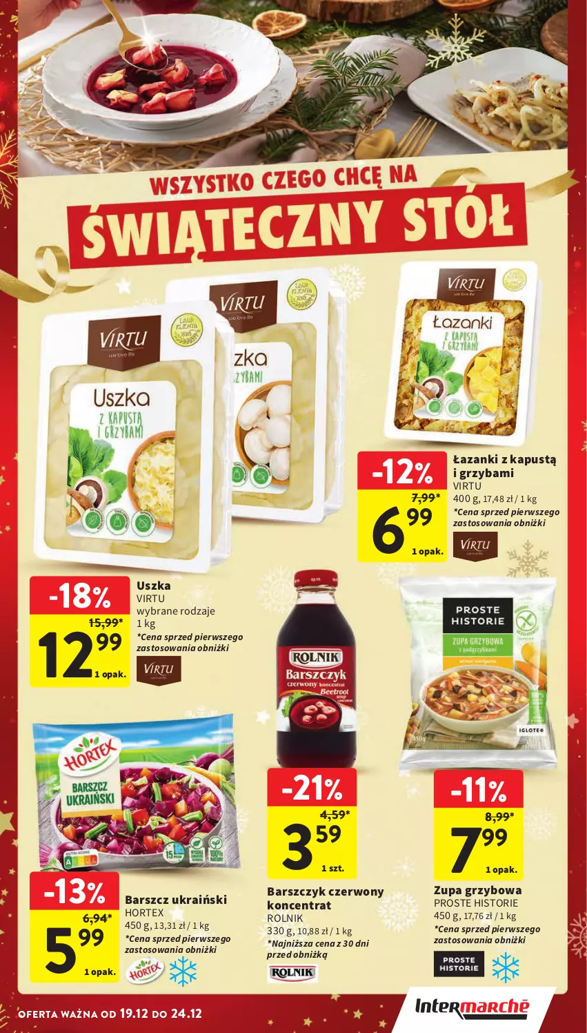 Gazetka promocyjna Intermarche - Gazetka Intermarche - ważna 19.12 do 24.12.2024 - strona 3 - produkty: Hortex, Kapustą, Rolnik, Virtu, Zupa