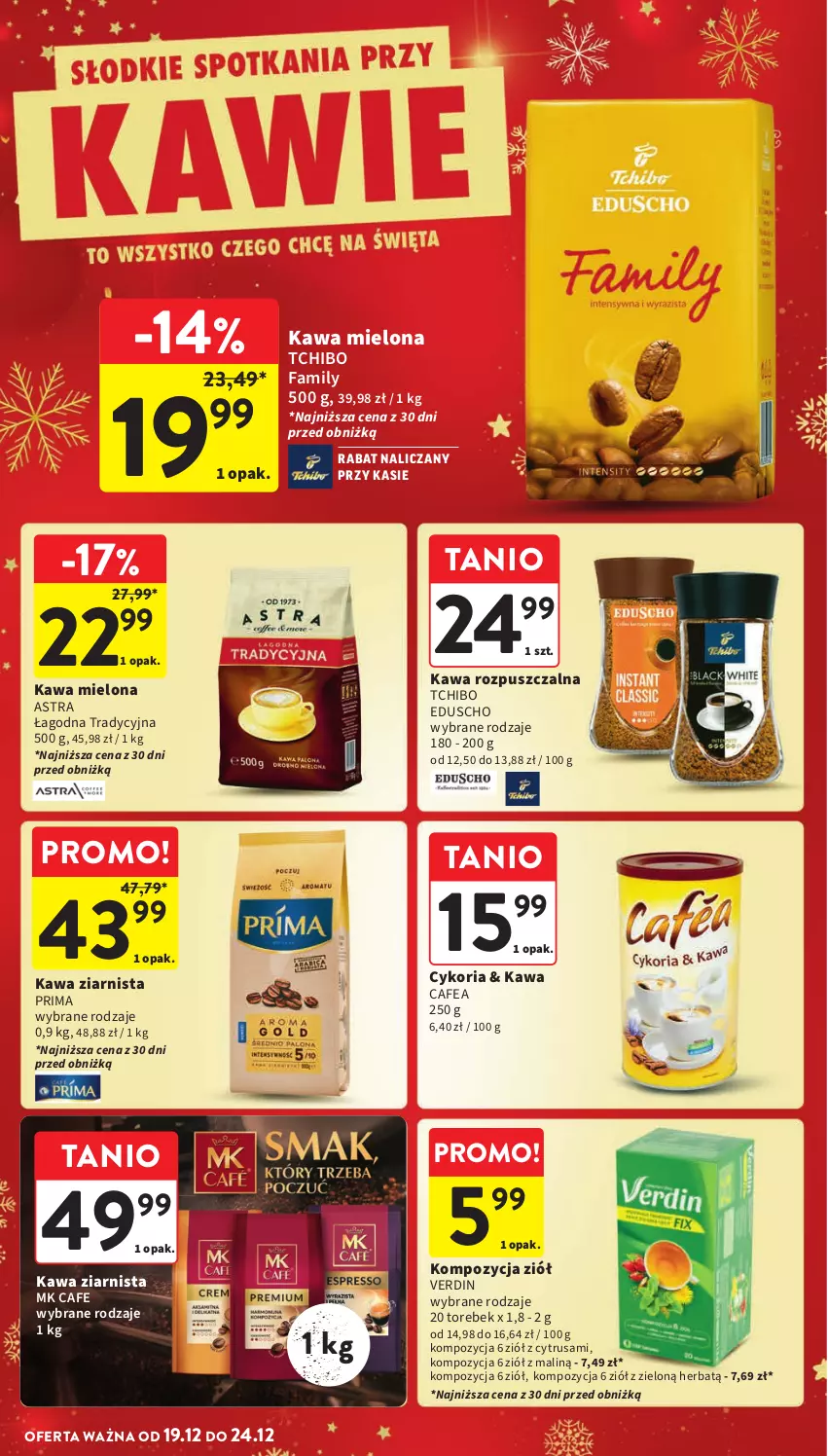 Gazetka promocyjna Intermarche - Gazetka Intermarche - ważna 19.12 do 24.12.2024 - strona 32 - produkty: Fa, Kawa, Kawa mielona, Kawa rozpuszczalna, Kawa ziarnista, Prima, Tchibo, Tchibo Family