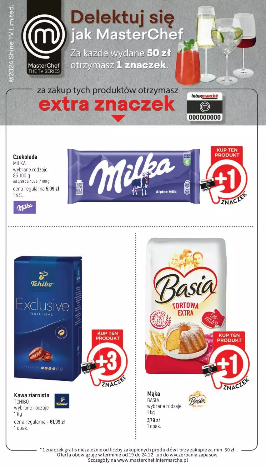 Gazetka promocyjna Intermarche - Gazetka Intermarche - ważna 19.12 do 24.12.2024 - strona 45 - produkty: Basia, Czekolada, Gra, Kawa, Kawa ziarnista, Mąka, Milka, Tchibo