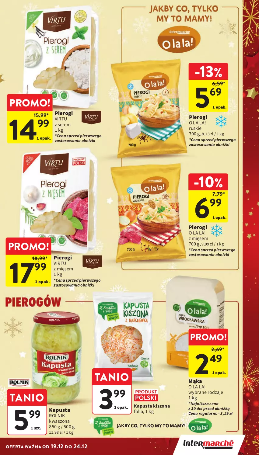 Gazetka promocyjna Intermarche - Gazetka Intermarche - ważna 19.12 do 24.12.2024 - strona 5 - produkty: Mąka, Pierogi, Rolnik, Ser, Virtu