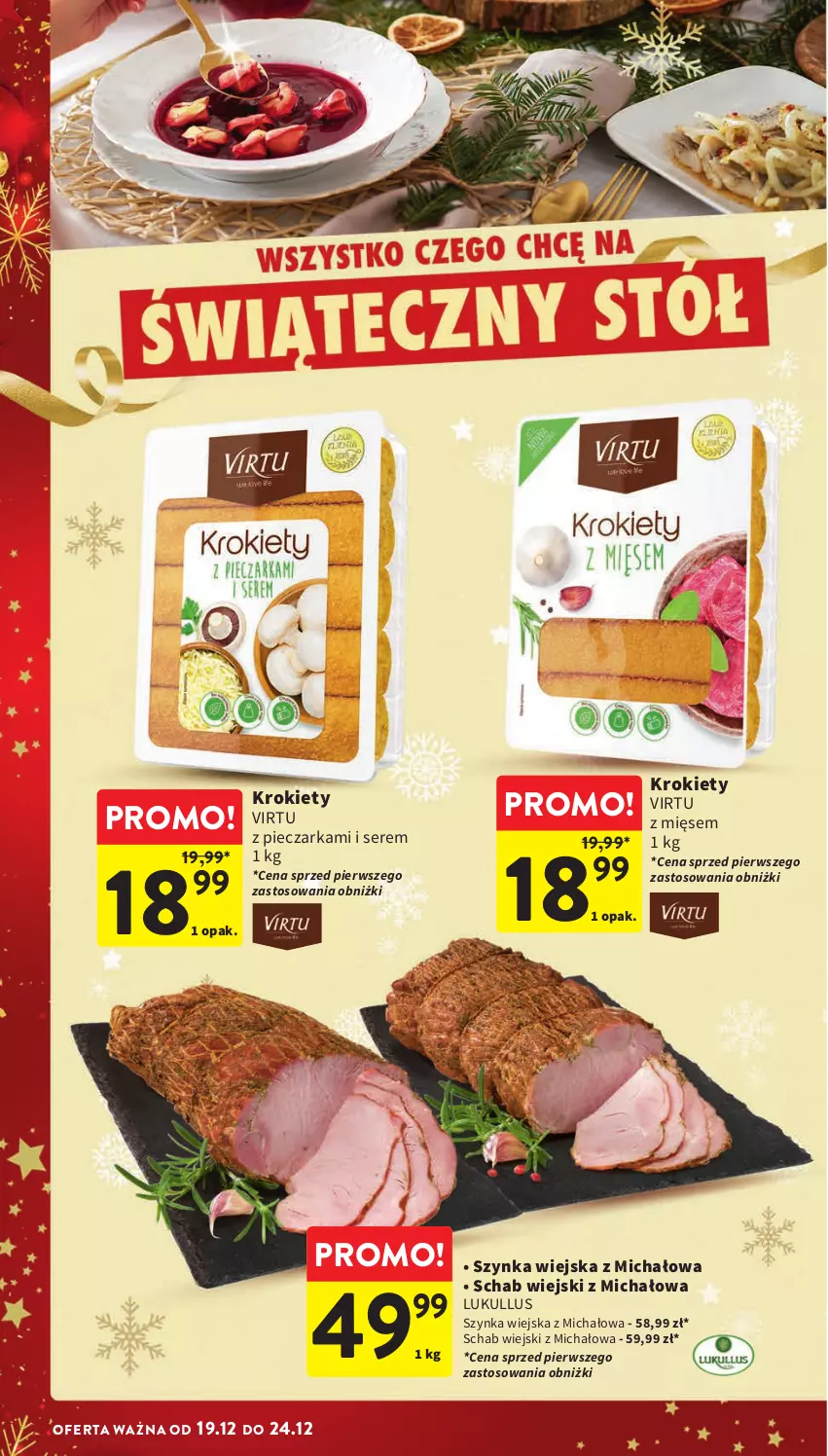 Gazetka promocyjna Intermarche - Gazetka Intermarche - ważna 19.12 do 24.12.2024 - strona 6 - produkty: Krokiety, Piec, Pieczarka, Ser, Szynka, Virtu