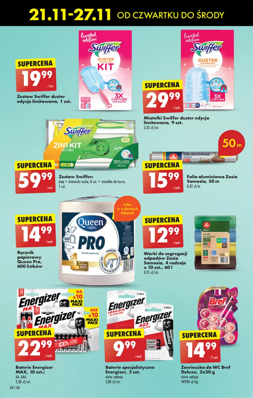 Gazetka promocyjna Biedronka - Od czwartku - ważna 21.11 do 27.11.2024 - strona 62 - produkty: Bref, Energizer, Fa, Folia aluminiowa, Mop, Papier, Ręcznik, Zawieszka do wc