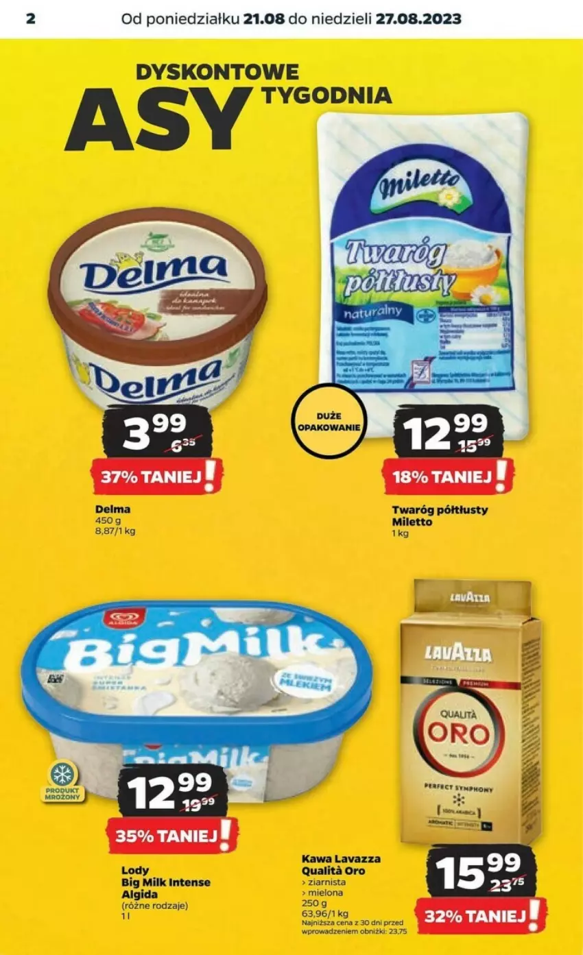 Gazetka promocyjna Netto - ważna 21.08 do 27.08.2023 - strona 12 - produkty: Algida, Big Milk, Delma, Kawa, Lavazza, LG