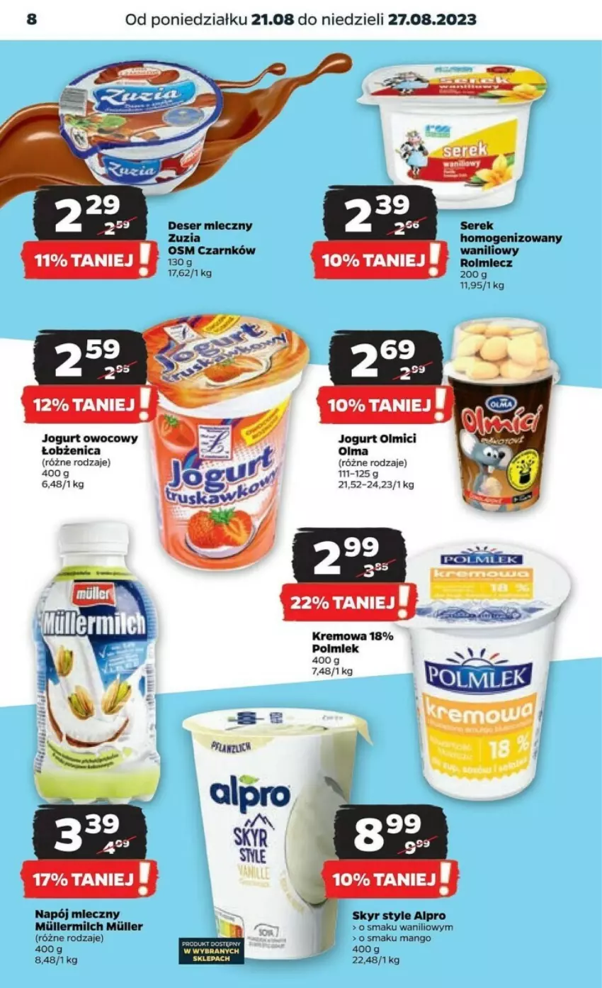 Gazetka promocyjna Netto - ważna 21.08 do 27.08.2023 - strona 24 - produkty: Alpro, Deser, Deser mleczny, Jogurt, Jogurt owocowy, Mango, Napój, Napój mleczny, Olma, Polmiek, Ser, Serek