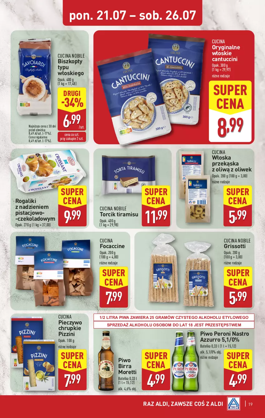 Gazetka promocyjna Aldi - Pełna oferta - ważna 21.07 do 26.07.2025 - strona 19 - produkty: Biszkopty, Chrupki, Gin, Gra, Piec, Pieczywo, Pieczywo chrupkie, Piwa, Piwo, Rogal