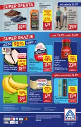 Gazetka promocyjna Aldi - Pełna oferta - Gazetka - ważna od 26.07 do 26.07.2025 - strona 42 - produkty: Kurczak, Banany, Nescafé, Krakus, Kawa rozpuszczalna, Ser, Por, Chodzik, Buty, Samochodziki, Mięsne specjały, Kawa, Kosz, O nas, Koszulka, Taft, Szynka konserwowa, Szynka, Mattel, Rower, Lakier do włosów, Biuro, Masło, Lakier, Fa