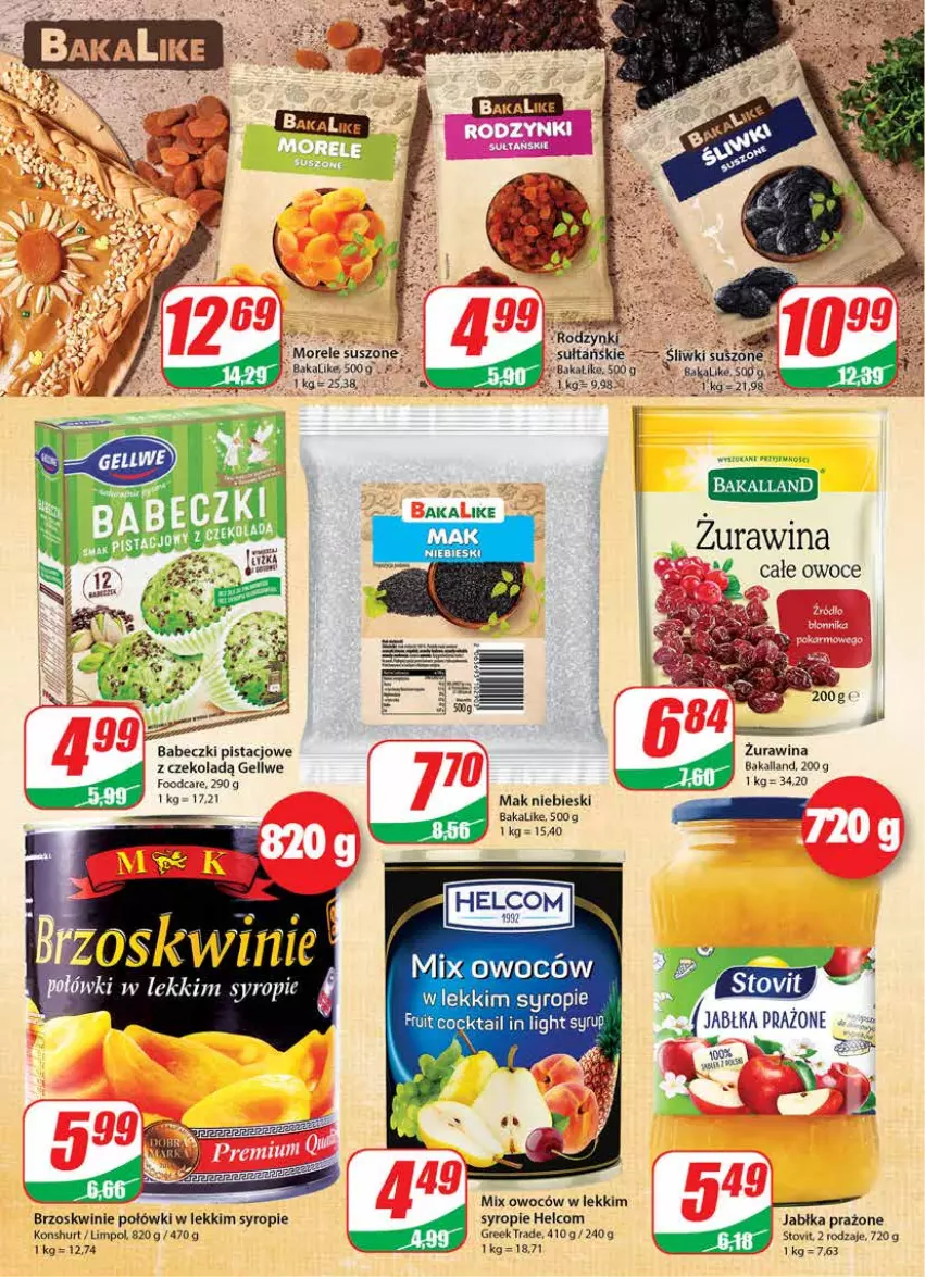 Gazetka promocyjna Dino - Gazetka - ważna 06.04 do 12.04.2022 - strona 8 - produkty: Babeczki, Bakalland, Brzoskwinie, Fa, HELCOM, Jabłka, Jabłka prażone, Owoce, Syrop