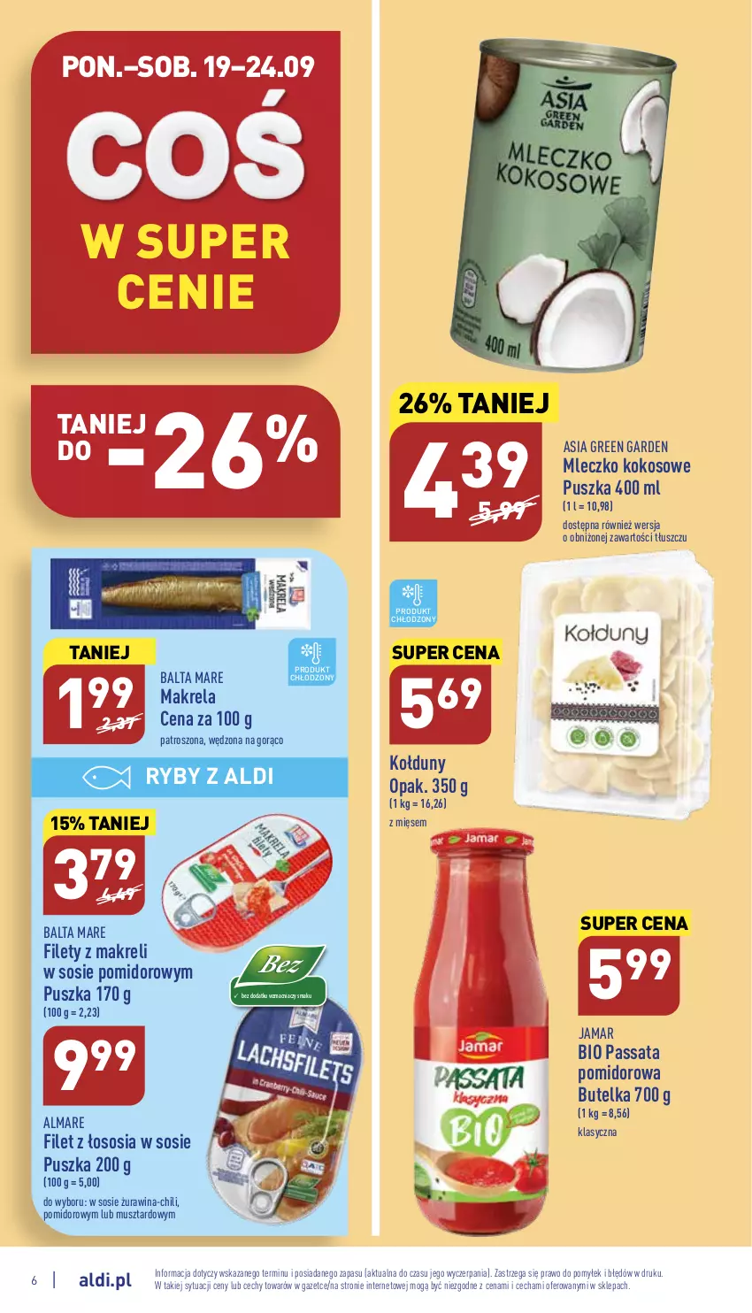 Gazetka promocyjna Aldi - Pełny katalog - ważna 19.09 do 24.09.2022 - strona 6 - produkty: Balta Mare, Kokos, Mleczko, Mus, Sos