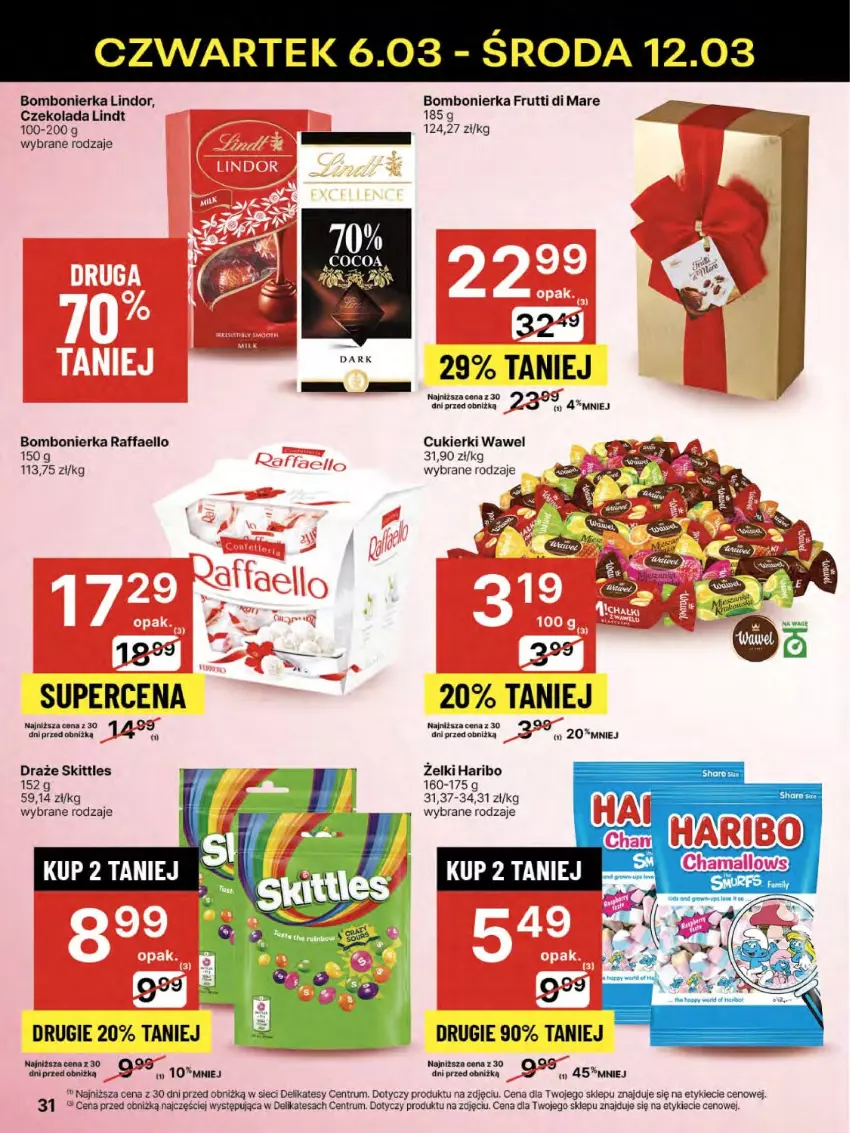 Gazetka promocyjna Delikatesy Centrum - NOWA GAZETKA Delikatesy Centrum od 6 marca! 6-12.03.2025 - ważna 06.03 do 12.03.2025 - strona 31 - produkty: Cukier, Cukierki, Czekolada, Fa, Haribo, Lindor, Lindt, Raffaello, Rum, Wawel