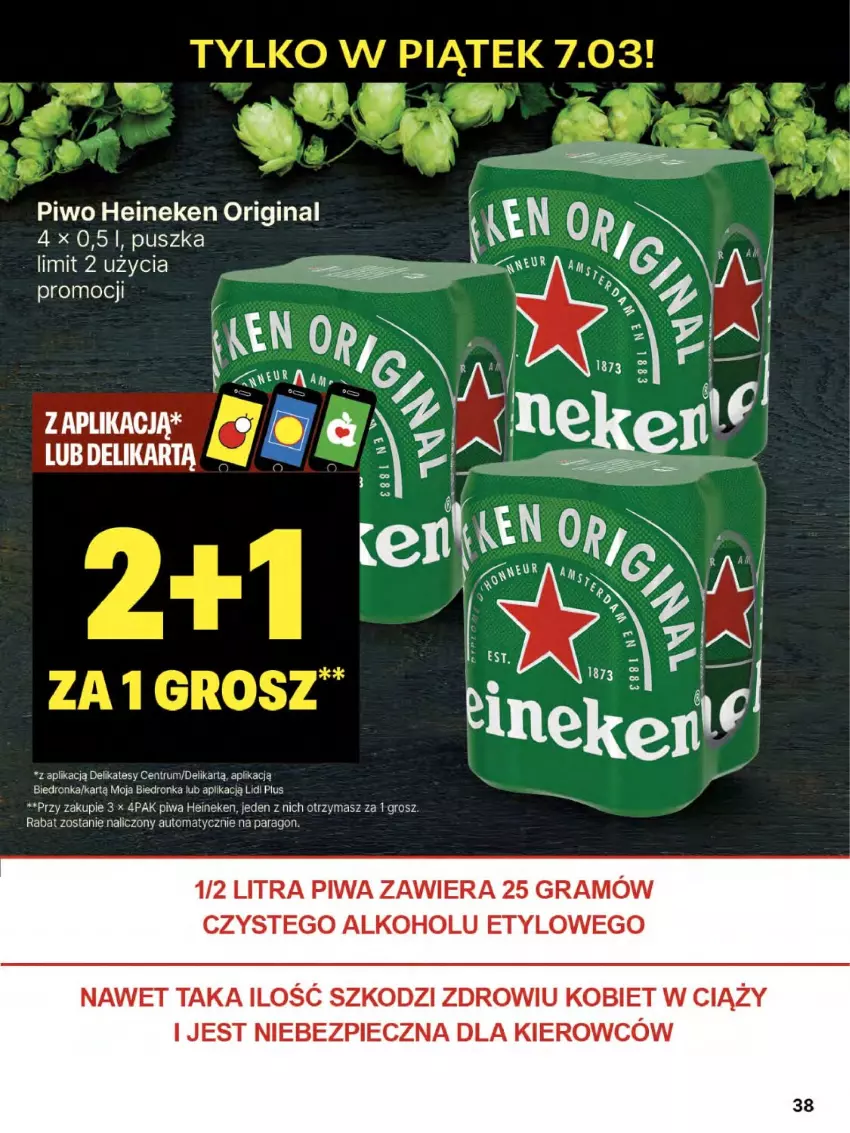 Gazetka promocyjna Delikatesy Centrum - NOWA GAZETKA Delikatesy Centrum od 6 marca! 6-12.03.2025 - ważna 06.03 do 12.03.2025 - strona 38 - produkty: Dron, Gin, Gra, Heineken, Piec, Piwa, Rum