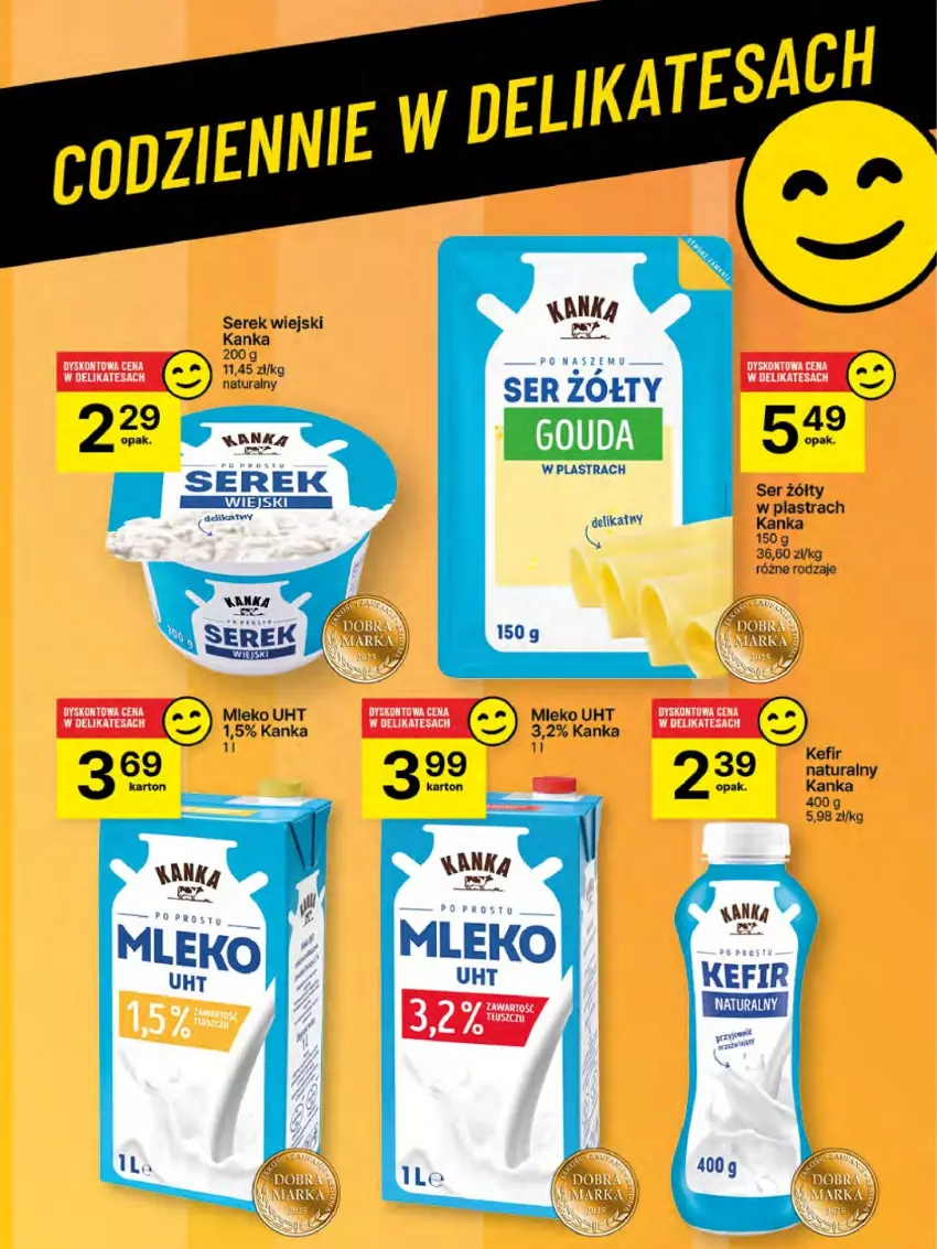 Gazetka promocyjna Delikatesy Centrum - NOWA GAZETKA Delikatesy Centrum od 6 marca! 6-12.03.2025 - ważna 06.03 do 12.03.2025 - strona 46 - produkty: Kefir, Kosz, Mleko, Ser, Serek, Serek wiejski