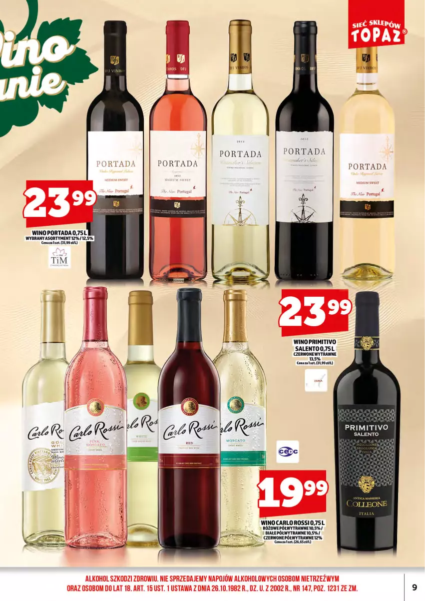 Gazetka promocyjna Topaz - Gazetka - ważna 15.06 do 30.06.2026 - strona 11 - produkty: Carlo Rossi, Leon, Por, Portada, Wino