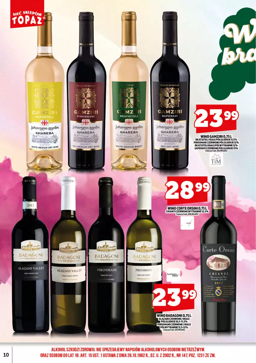 Gazetka promocyjna Topaz - Gazetka - ważna 15.06 do 30.06.2026 - strona 12 - produkty: Chia, Chianti, Wino