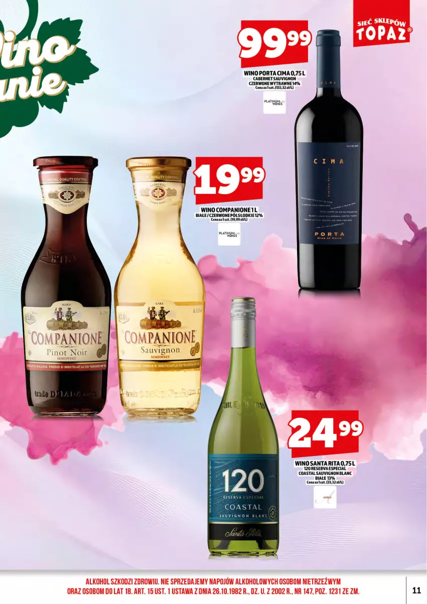 Gazetka promocyjna Topaz - Gazetka - ważna 15.06 do 30.06.2026 - strona 13 - produkty: AniOne, Cabernet Sauvignon, Por, Ser, Wino