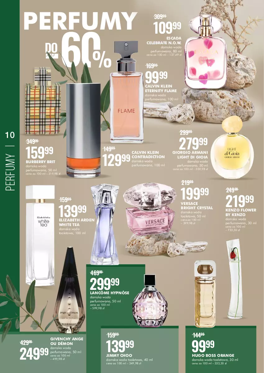 Gazetka promocyjna Super Pharm - Gazetka - ważna 29.09 do 12.10.2022 - strona 10 - produkty: Brit, Burberry, Calvin Klein, Elizabeth Arden, Escada, Giorgio Armani, Givenchy, Hugo Boss, Jimmy Choo, Kenzo, Lancôme, Perfum, Versace, Woda, Woda perfumowana, Woda toaletowa