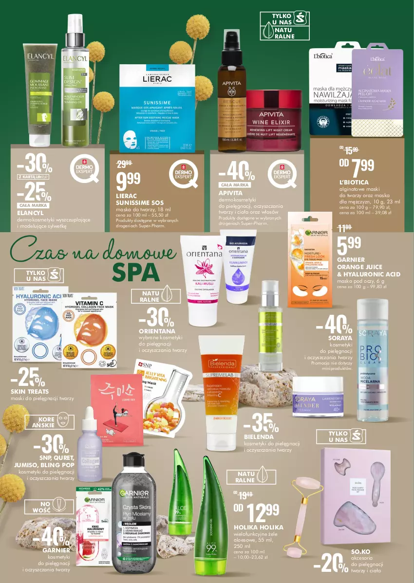 Gazetka promocyjna Super Pharm - Gazetka - ważna 29.09 do 12.10.2022 - strona 4 - produkty: Bielenda, Garnier, Gin, Holika Holika, Kosmetyki do pielęgnacji, LG, Lierac, Maska, Maska do twarzy, Quret, Sos