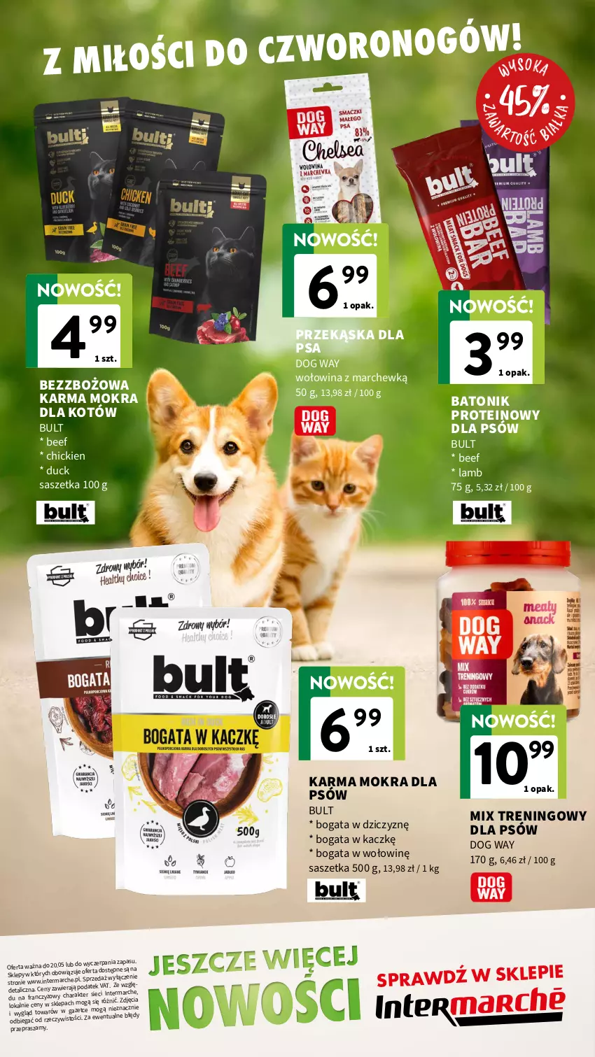 Gazetka promocyjna Intermarche - Gazetka Intermarche - ważna 07.05 do 20.05.2026 - strona 13 - produkty: Baton, Duck, Karma mokra dla kotów, Tonik, Wołowina