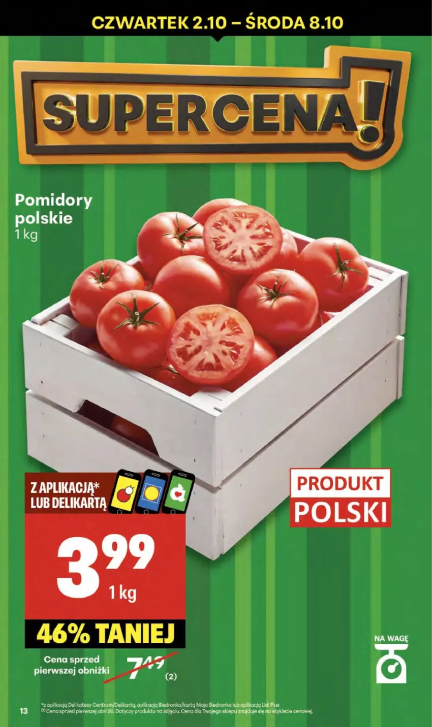 Gazetka promocyjna Delikatesy Centrum - Franczyza DC40 Czwartek - ważna 02.10 do 08.10.2025 - strona 13 - produkty: Dron, Koc, Pomidory, Rum