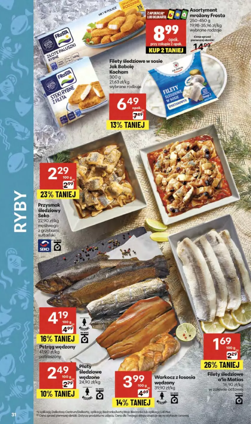Gazetka promocyjna Delikatesy Centrum - Franczyza DC40 Czwartek - ważna 02.10 do 08.10.2025 - strona 31 - produkty: Dron, Frosta, Koc, Pstrąg, Rum, SEKO, Sos