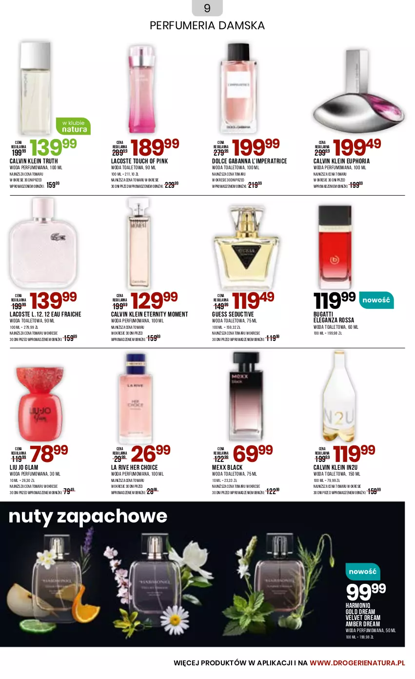 Gazetka promocyjna Drogerie Natura - Gazetka Drogerie Natura - ważna 03.04 do 05.05.2024 - strona 9 - produkty: Calvin Klein, La Rive, Lack, Lacoste, Mexx, Nuty, Perfum, Velvet, Woda, Woda perfumowana, Woda toaletowa