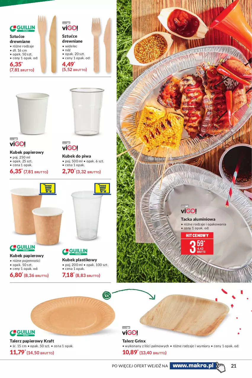 Gazetka promocyjna Makro - [Oferta specjalna] Wszystko na grill - ważna 15.06 do 28.06.2021 - strona 21 - produkty: Kubek, Kubek papierowy, Papier, Piwa, Talerz, Talerz papierowy, Widelec