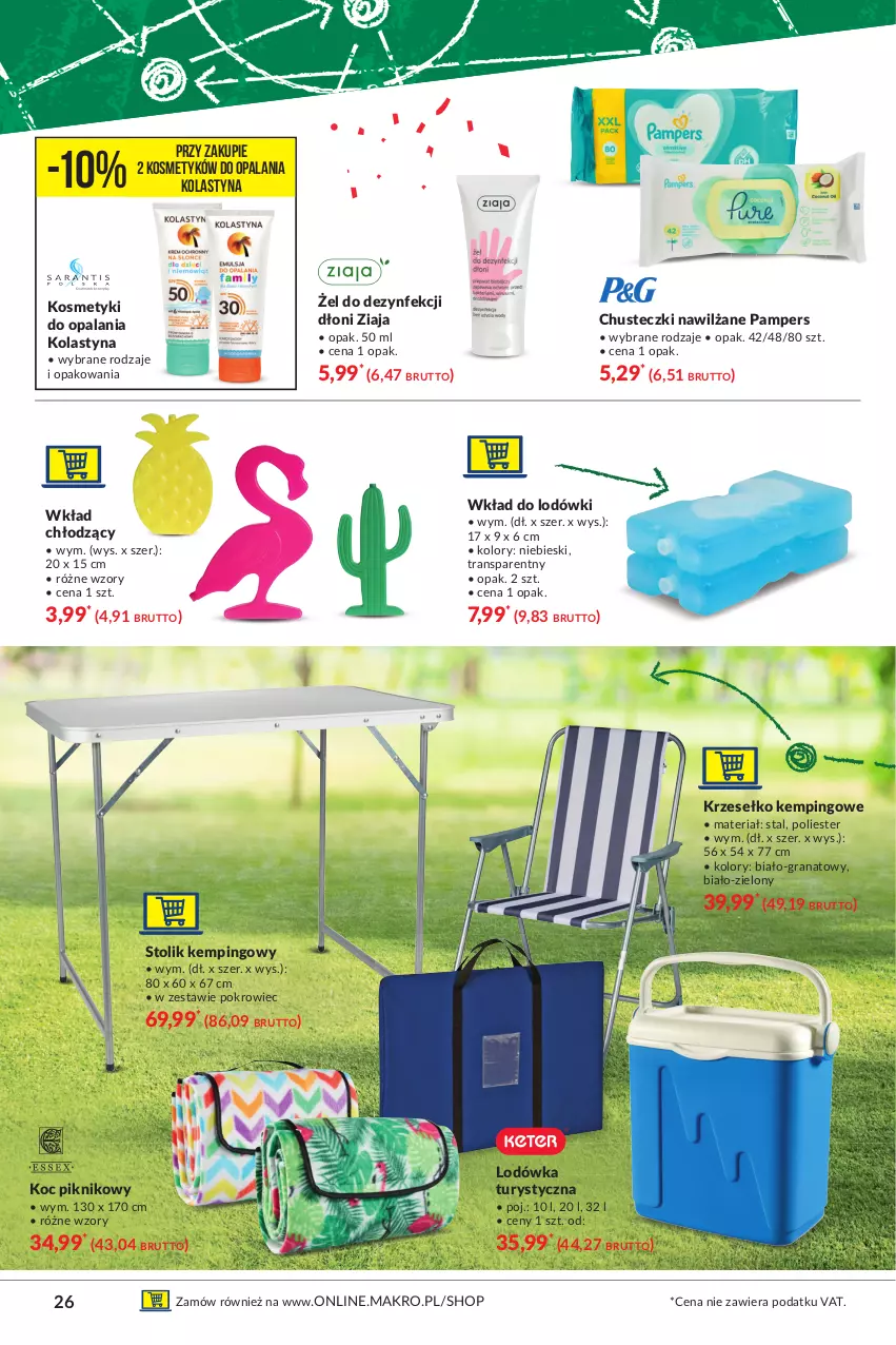 Gazetka promocyjna Makro - [Oferta specjalna] Wszystko na grill - ważna 15.06 do 28.06.2021 - strona 26 - produkty: Chusteczki, Gra, Granat, Koc, Lodówka, Pampers, Pokrowiec, Stolik, Tran, Ziaja